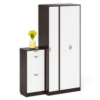 Прихожие, Тумба для обуви две секции в прихожую П-6-500 с пеналом и шкафом фрезеровка прованс