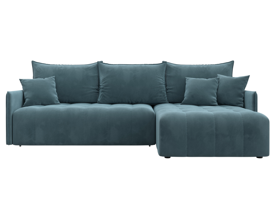 Диваны угловые в гостиную, Диван угловой Лига-054 НПБ угол универсальный, велюр SEVEN