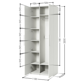 Шкаф комбинированный Мелодия МК-22 110х60
