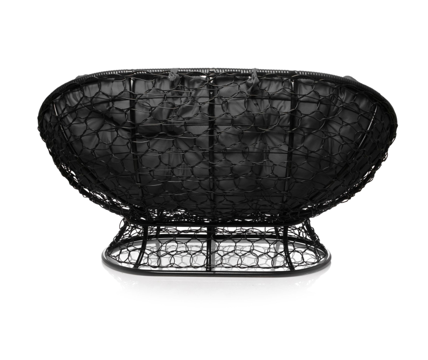 Диваны, Диван МАМАСАН с ротангом чёрный