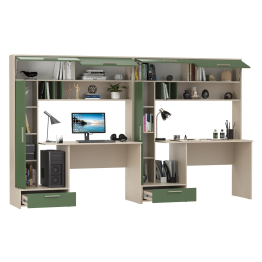 Лайт столы письменные 03.243Н с верхними полочками