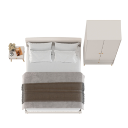 Шкаф 2-х дверный с кроватью двуспальной Афина 1600 и прикроватной тумбочкой