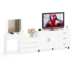 Туалетный столик-трансформер с подсветкой и зеркалом 110 и комод-тумба 123-1604