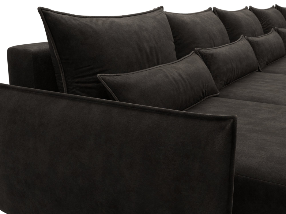 Диваны еврокнижки, Диван п-образный Лига-051 НПБ МегаЛонг, велюр BRUT