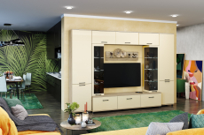 Стенки для гостиной, Модульная гостиная Грейс композиция 6  Гикори Джексон Светлый