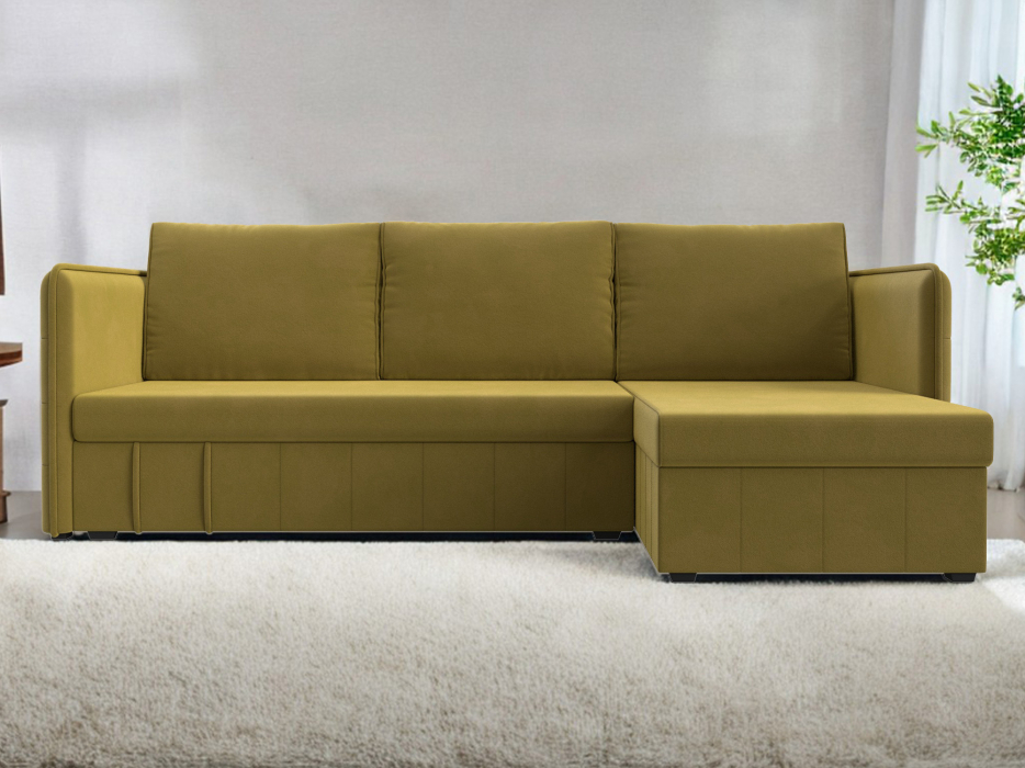 Диваны угловые в гостиную, Диван угловой Слим универсальный угол, микровельвет