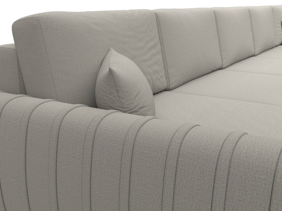 Диваны угловые в гостиную, Диван П-образный Лига-057 НПБ МегаЛонг, рогожка Амур