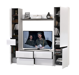 Тумба для ТВ Сидней в комплекте с полочкой шкафом с ящиком и шкафом с дверкой