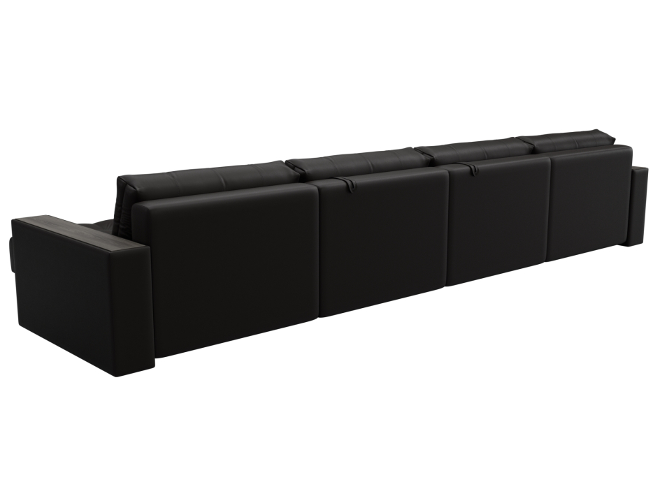 Дизайнерские диваны для гостиной, Диван П-образный с декором Лига-049 НПБ Лонг, экокожа GRIFON