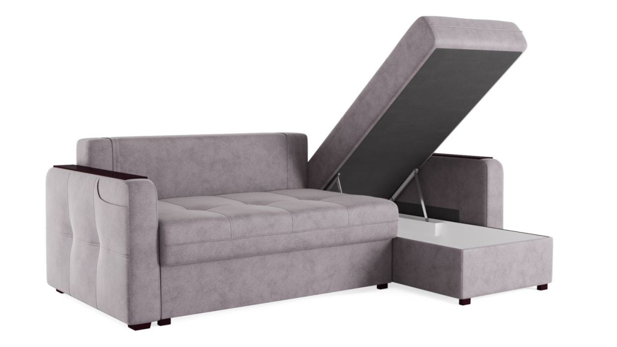 Диваны угловые в гостиную, Диван-кровать угловой Смарт 3 Велюр