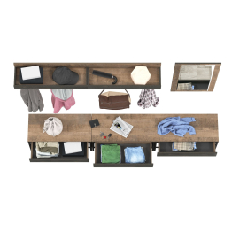 Комплект мебели для прихожей из обувниц и зеркала с вешалкой Трувор