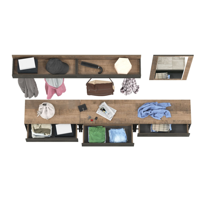 Прихожая, Комплект мебели для прихожей из обувниц и зеркала с вешалкой Трувор