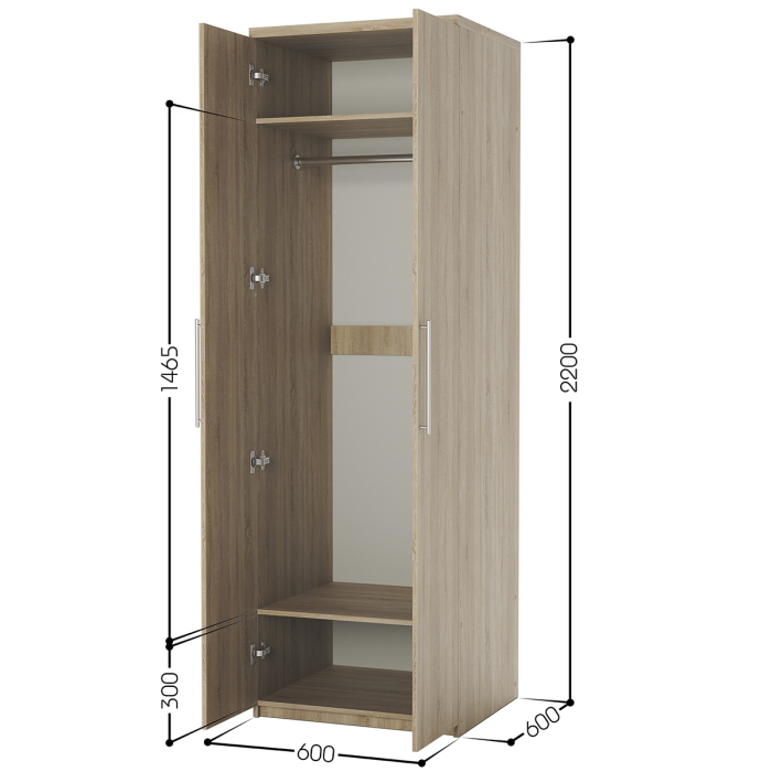 Для одежды, Шкаф для одежды Мелодия МШ-21 60х60