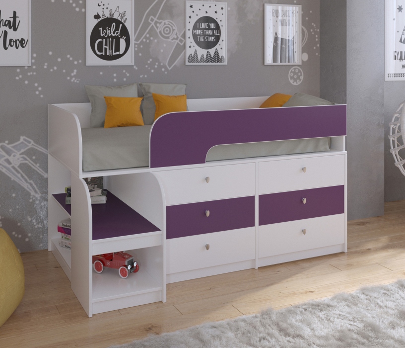 Кровати-чердаки, Кровать-чердак Астра 9 V3 Белый