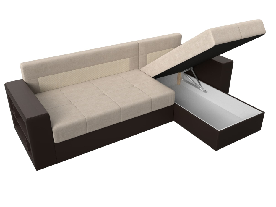 Диваны угловые в гостиную, Диван угловой Дубай Лайт, рогожка/экокожа, правый угол