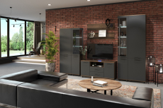 Стенки для гостиной, Модульная гостиная Грейс композиция 3  Гикори Джексон Темный