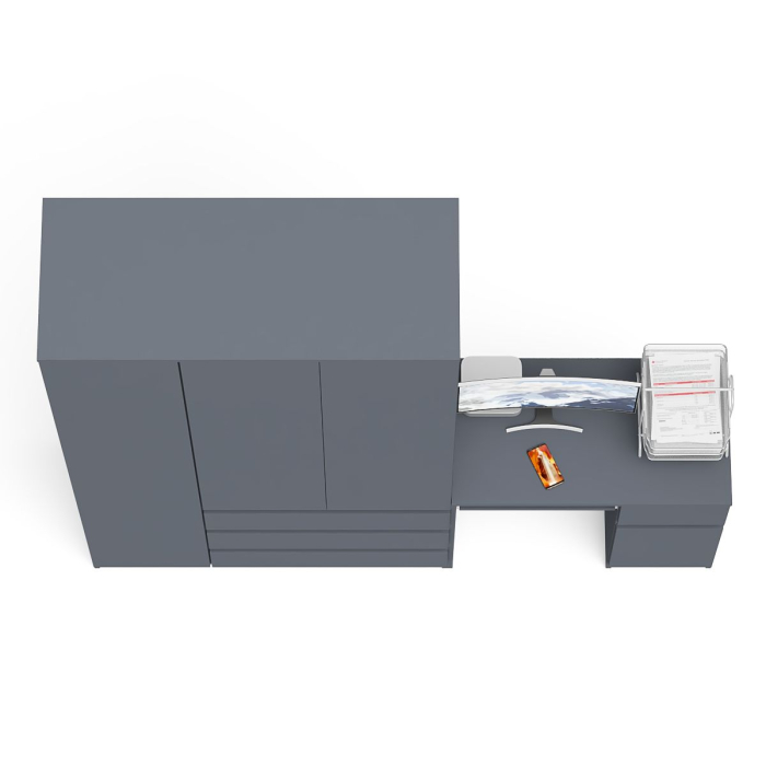 Домашние кабинеты, Компьютерный стол Мори с тумбой с дверкой и ящиком правый и шкаф-комод МШ1200-1