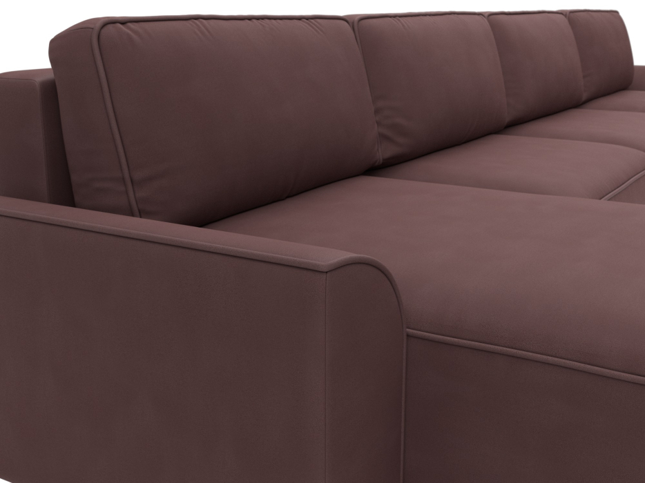 Диваны прямые со спальным местом, Диван п-образный Лига-048 НПБ лонг, замша JOLY