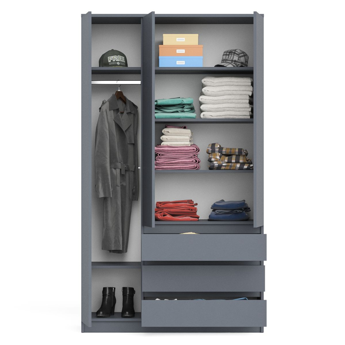 Шкафы распашные, Широкий шкаф-комод Мори МШ1200.1