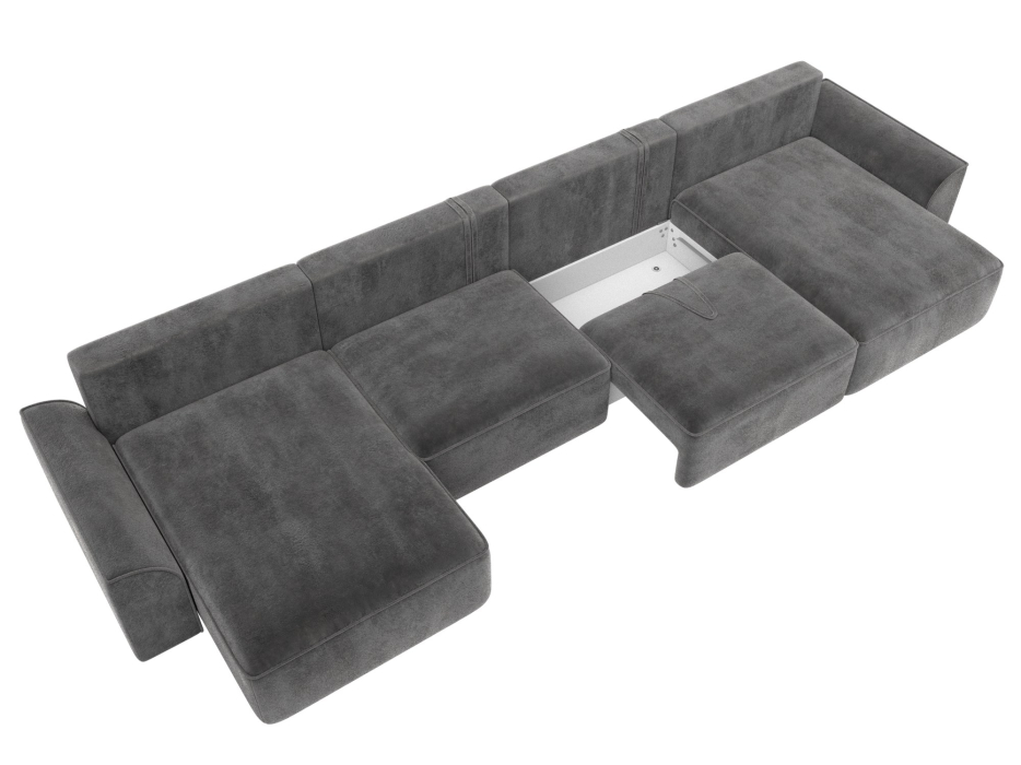 Диваны еврокнижки, Диван п-образный Лига-048 НПБ лонг, велюр TOWER