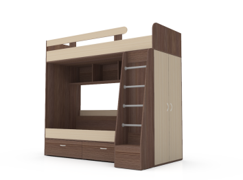 Двухъярусная кровать Юниор 6, Бодего Темный