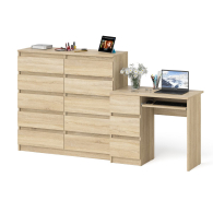 Компьютерные столы, Компьютерный стол с тремя выдвижными ящиками левый с комодом 10-ть ящиков Мори