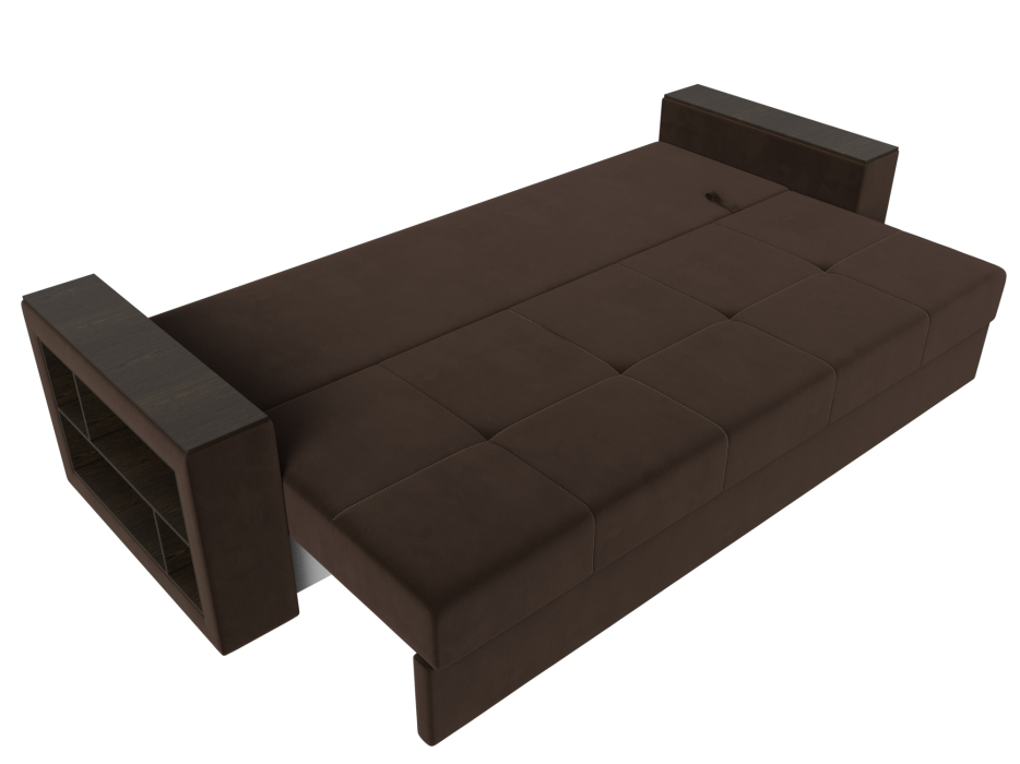 Диваны кровати со спальным местом, Диван прямой Дубай Лайт полки слева, микровельвет