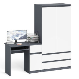 Шкаф-комод Мори МШ900 2 ящика с компьютерным столом МС-1 правым Мори
