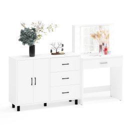 Столик туалетный с подсветкой СТ-4 и комод-тумба с ящиками 123-1204