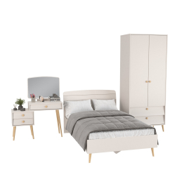 Кровать Афина 1200 с трюмо и шкафом-комодом