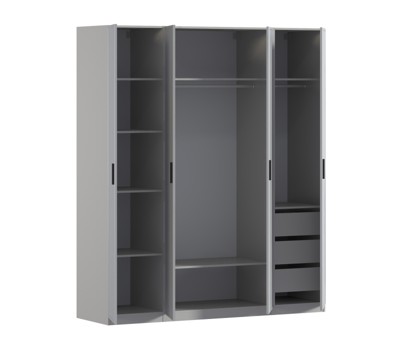Для одежды, Шкаф четырехдверный Макс 2000 мм, вариант №4 (ЛДСП/МДФ)
