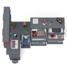 Набор мебели из углового компьютерного стола Мори МС-16 правого с книжной полкой и комода МК1200.10