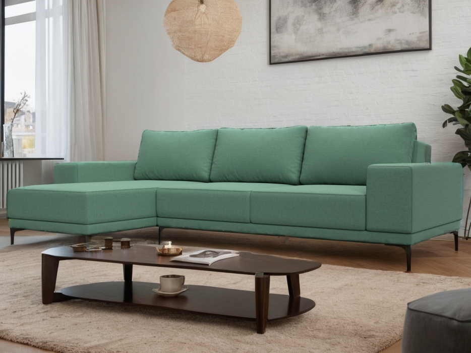 Диваны угловые в гостиную, Диван угловой Льюес левый, рогожка Амур