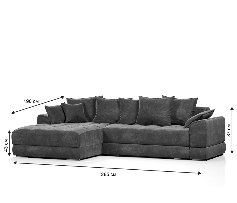 Диваны угловые в гостиную, Диван-кровать угловой еврокнижка Модерн Nordkisa,велюр