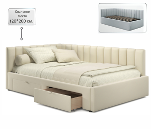 Мягкая кровать-тахта Milena 1200 c ящиками