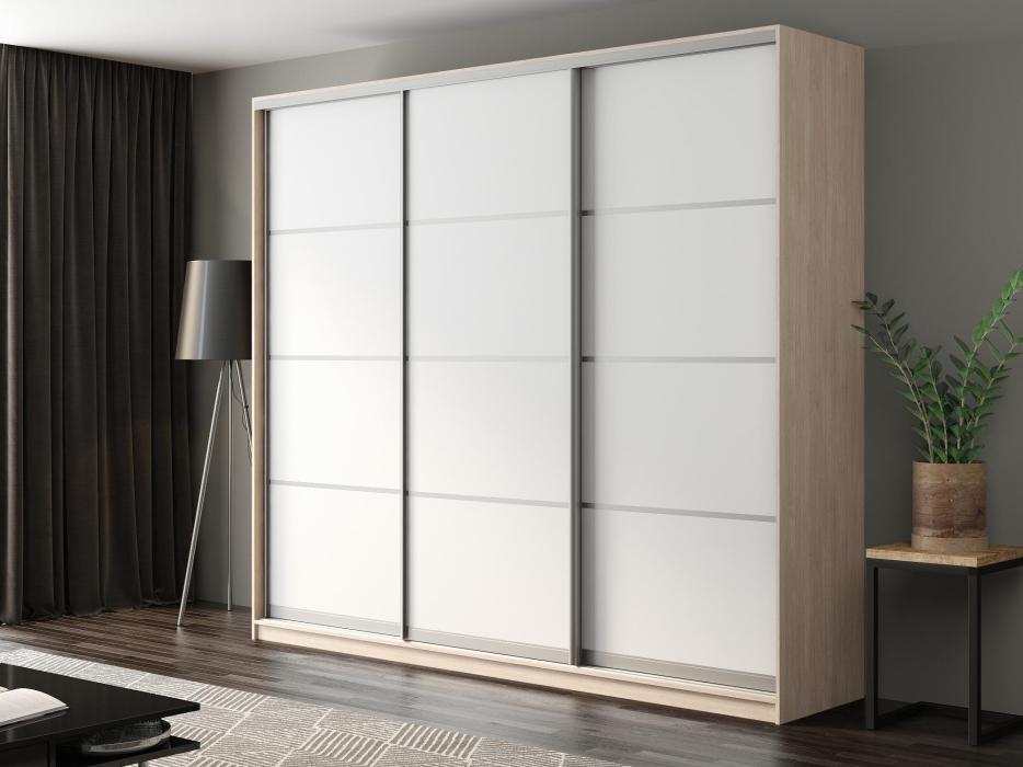 Шкафы-купе, Шкаф-купе Айсберг 260 ШАМОНИ СВЕТЛЫЙ (белый/глухой)