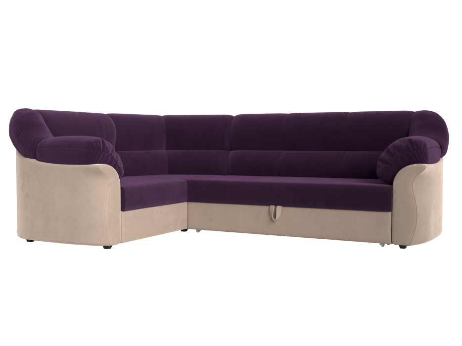 Диваны угловые в гостиную, Диван угловой Карнелла левый угол, велюр