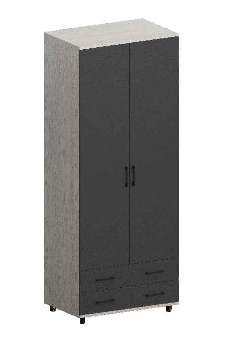 Шкафы двухстворчатые, Модульная система Грейс Шкаф ШК-5005  Снежный Ясень