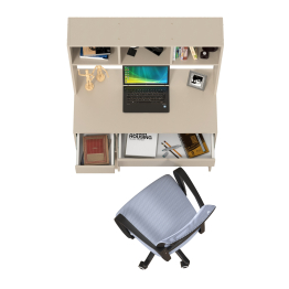 Стол компьютерный Mobi Комфорт 12.77F с серым креслом 103