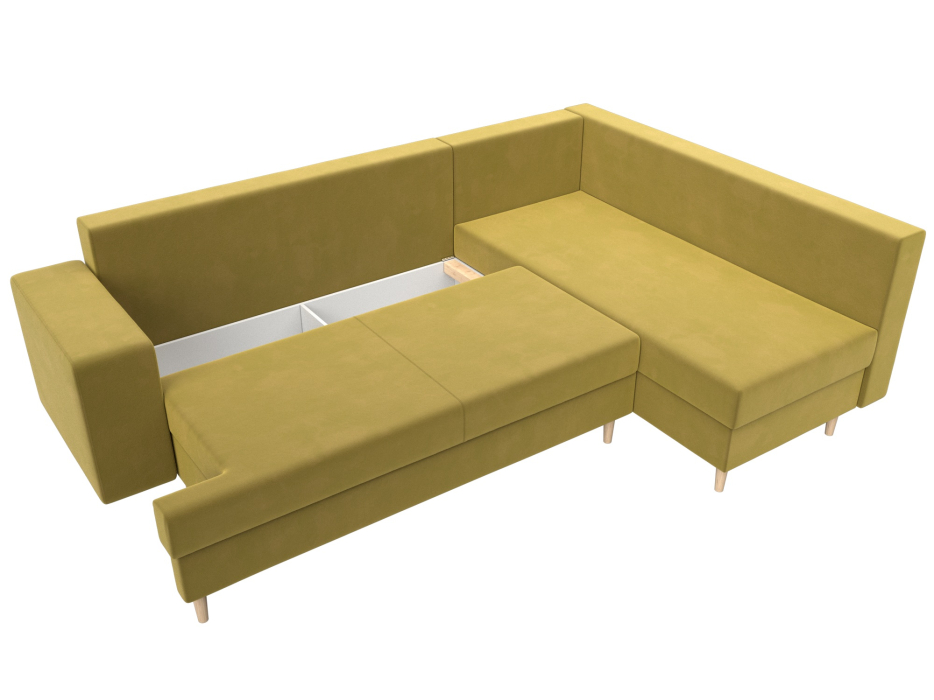 Диваны угловые в гостиную, Диван угловой Сильвана правый угол, микровельвет