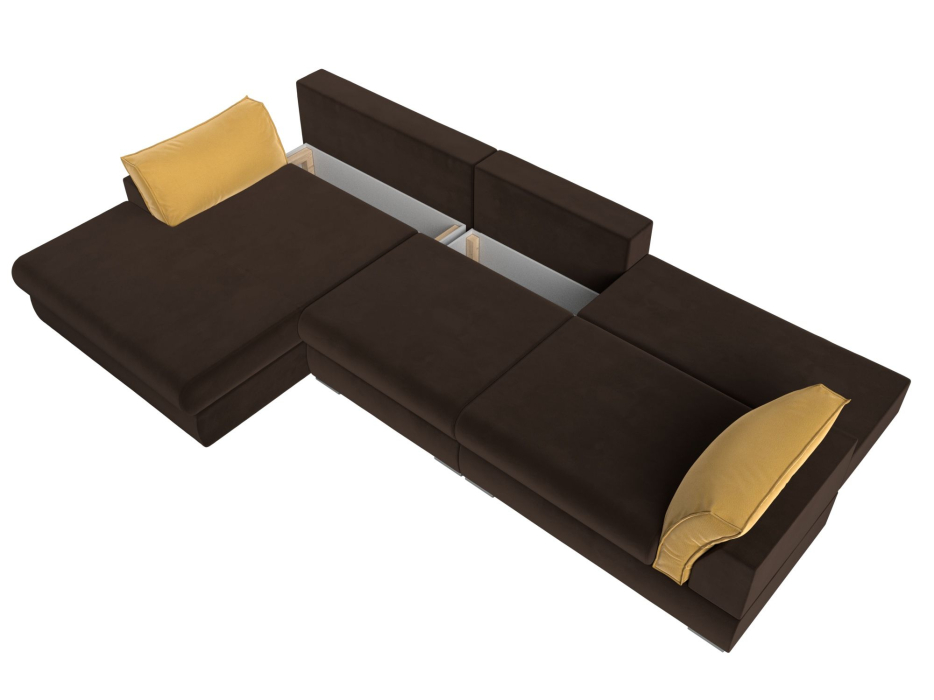 Диваны угловые в гостиную, Угловой диван Пекин Long угол левый, НПБ, микровельвет