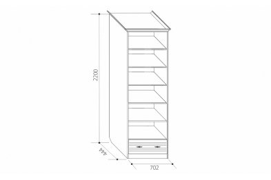 Венеция В-7 Шкаф многоцелевой 2-х дверный/700