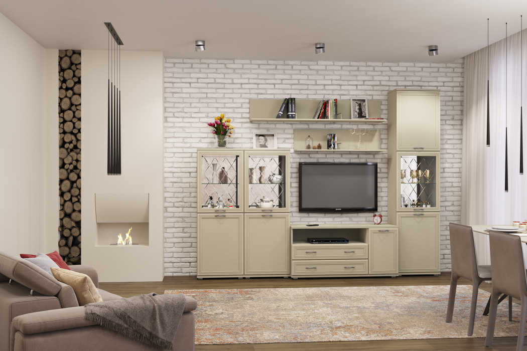 Стенки для гостиной, Модульная гостиная Карина композиция 22