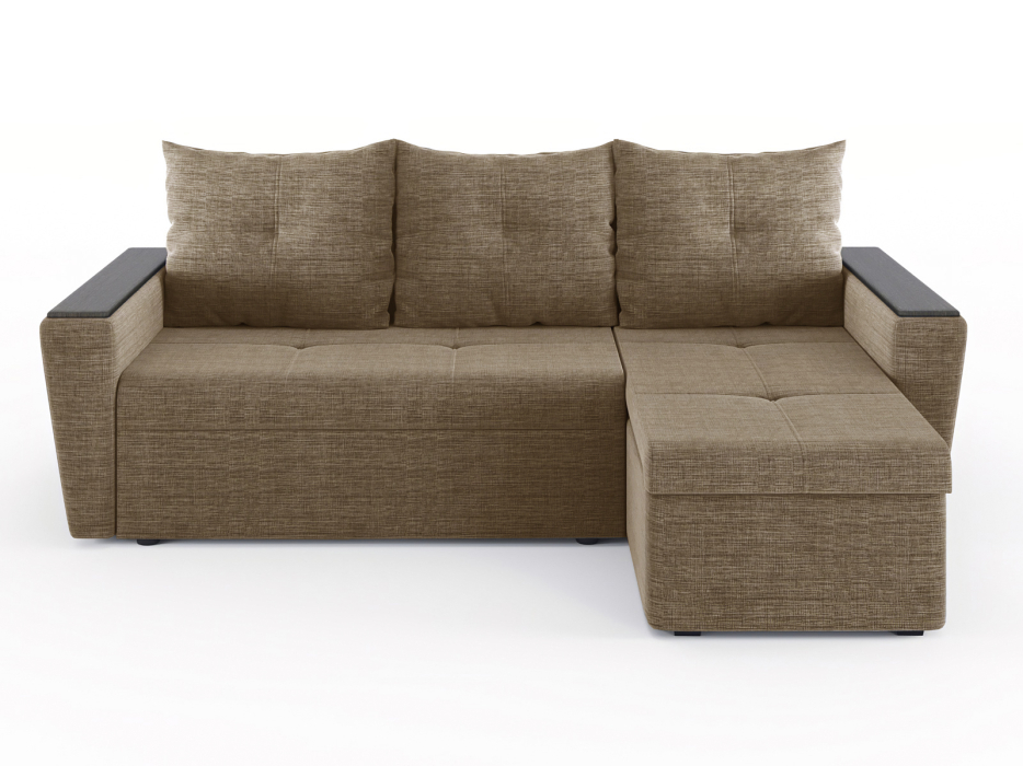 Диваны угловые в гостиную, Диван-кровать угловой Дубай Майами еврокнижка трехсекционная, рогожка Люкс