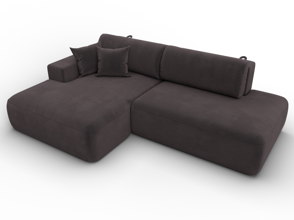 Диваны угловые в гостиную, Диван угловой Лига-036 НПБ Модерн левый угол, велюр