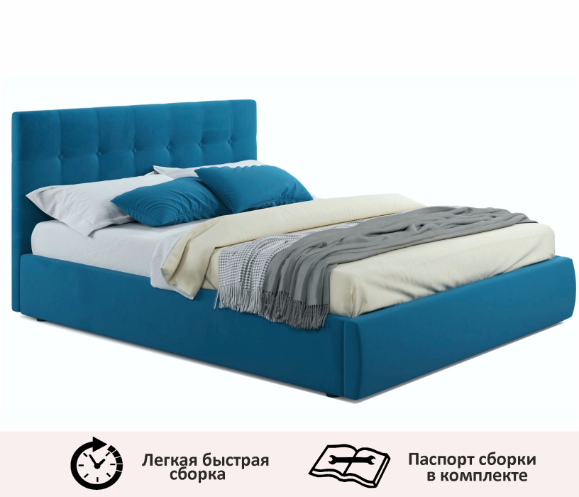 Мягкая кровать, Мягкая кровать Selesta 1600 с матрасом ГОСТ с подъемным механизмом