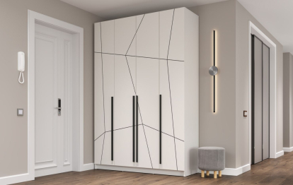 Шкаф для одежды 67.13 Брандо (4-х дв.) МДФ Геометрия