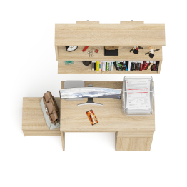 Стол компьютерный МС-1 правый с тумбой 400 и полкой Мори