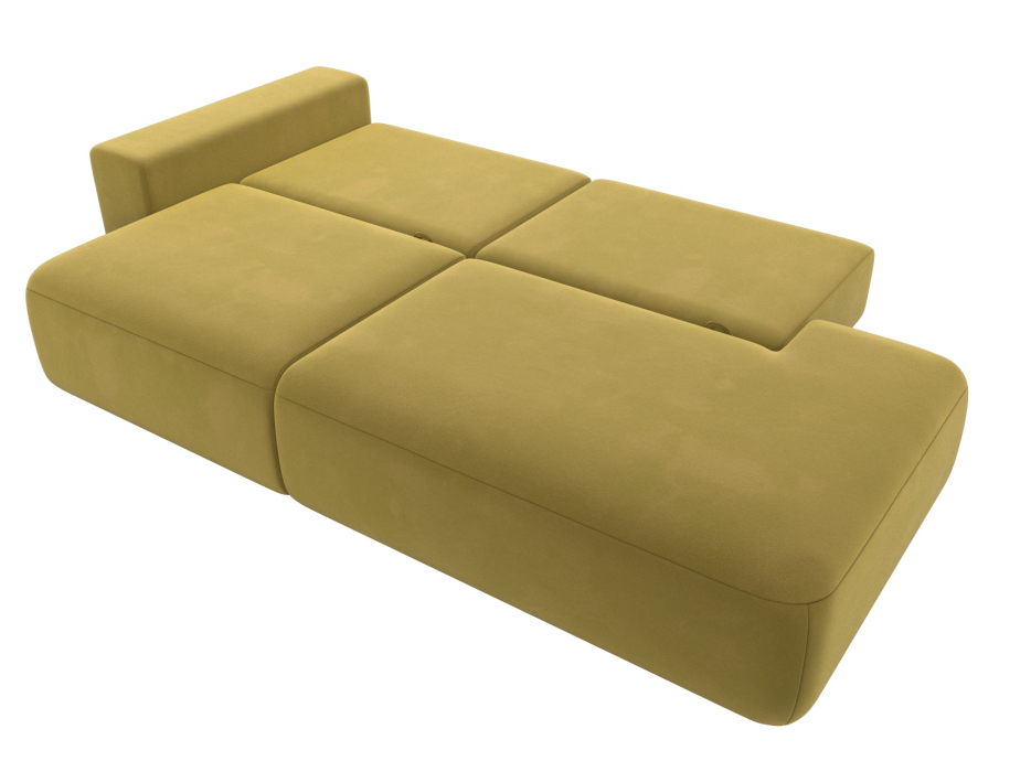 Диваны еврокнижки, Диван прямой Лига-036 Модерн подлокотник слева, микровельвет