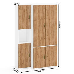 Шкаф для одежды глубокий и пенал две дверки и ниша Лидер-8